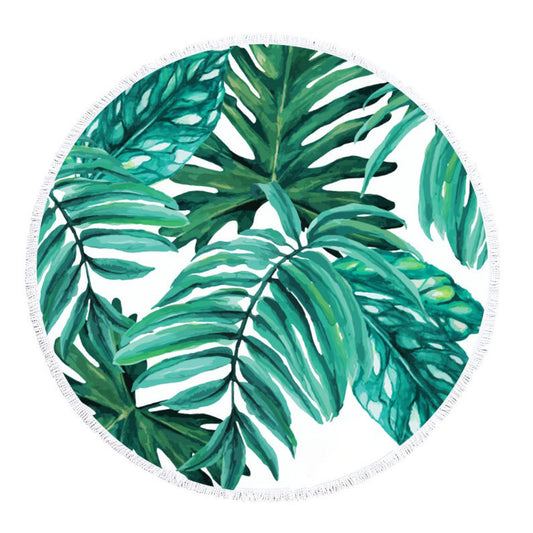 Green Tropical - Round Towel